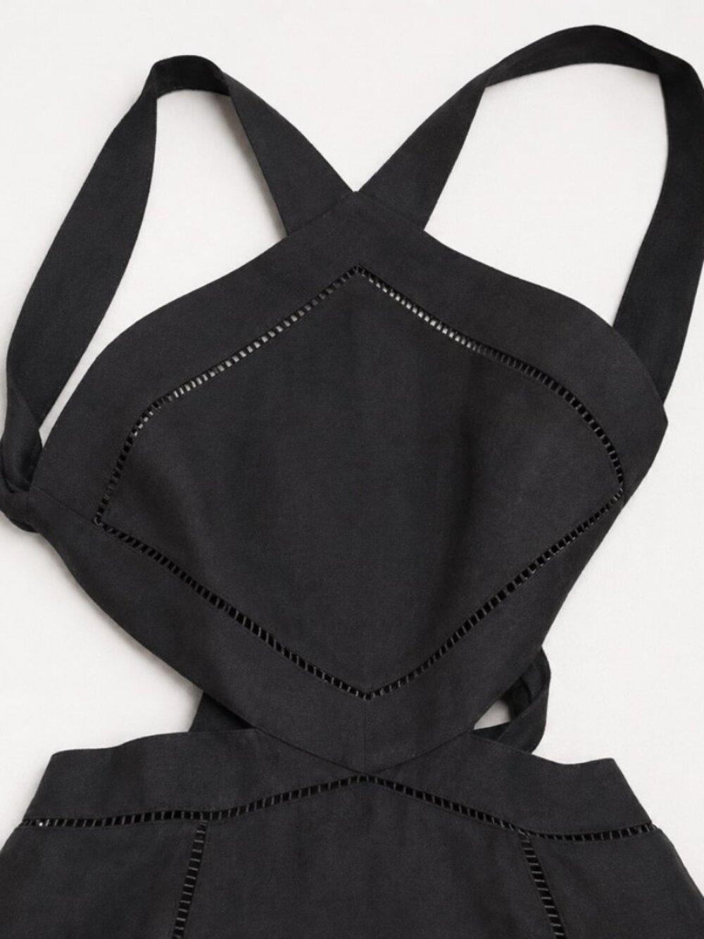 Zimmermann Black Halter Linen & Silk Cutout Handkerchief Midi Dress US 6 - Picture 4 of 10